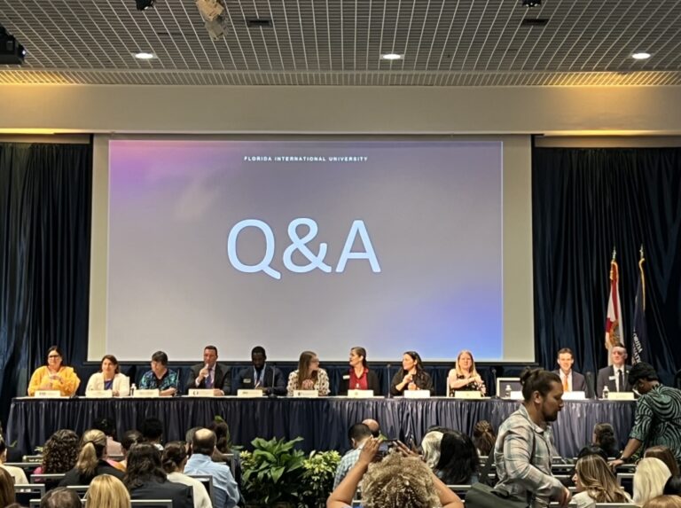This photo illustrates International College Counselors sharing of the latest Florida college information and updates from the State University System of Florida.
