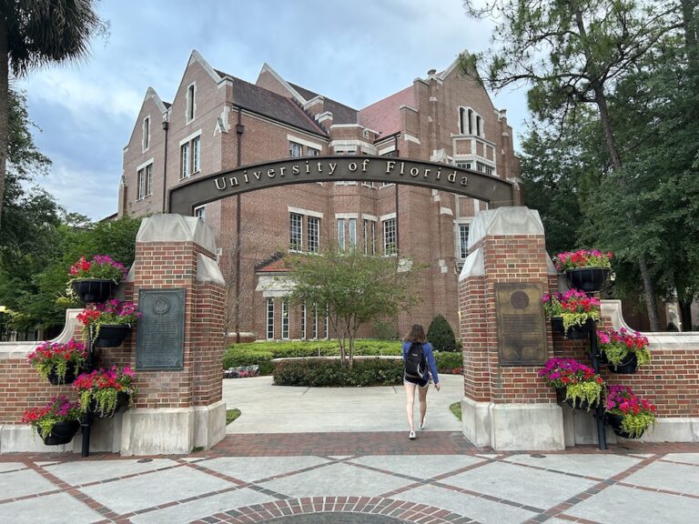 A photo which illustrates an expert college advisor from international College Counselors shares University of Florida Admissions tips.